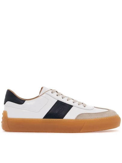 Calfskin Leather Low Top Sneakers White Green - TOD'S - BALAAN 2