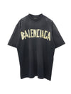 Tape Type Logo Medium Fit Short Sleeve T-Shirt Black - BALENCIAGA - BALAAN 1