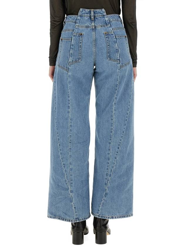 Women's Stone Washing Panel Wide Jeans Blue - MAISON MARGIELA - BALAAN 4