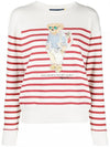 Women's Bear Stripe Sweatshirt White Red - POLO RALPH LAUREN - BALAAN 1