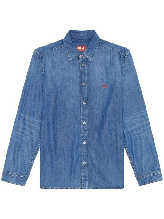 Simply Denim Long Sleeve Shirt Blue - DIESEL - BALAAN 1