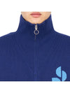 Logo High Neck Knit Zip-Up Cardigan Blue - ISABEL MARANT - BALAAN 8