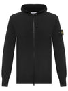 Wappen Patch Cotton Knit Zip Up Hoodie Black - STONE ISLAND - BALAAN 2