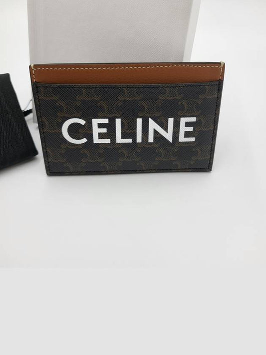 Triomphe Canvas Logo Card Wallet Tan - CELINE - BALAAN 2