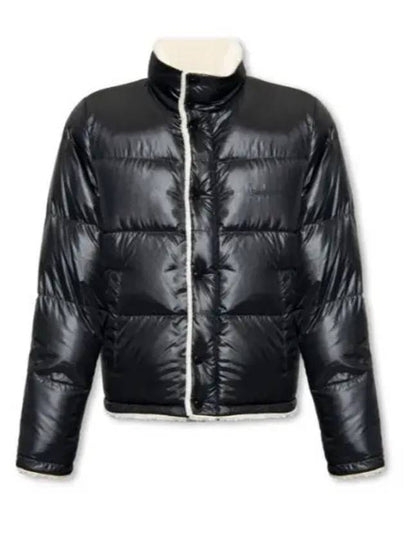 Shearling Lining Nylon Down Puffer Jacket Black - SAINT LAURENT - BALAAN 2