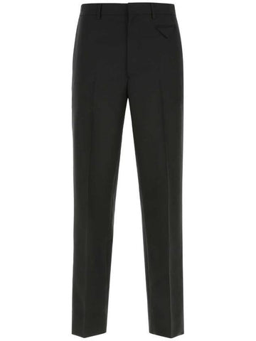 Men's Mohair Wool Straight Pants Black - PRADA - BALAAN 1