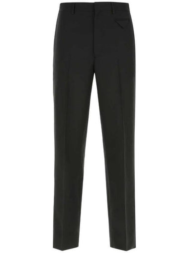 Men's Mohair Wool Straight Pants Black - PRADA - BALAAN 1