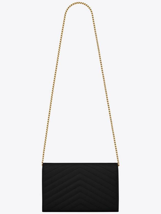 Monogram Matelasse Chain Shoulder Bag Black - SAINT LAURENT - BALAAN 4