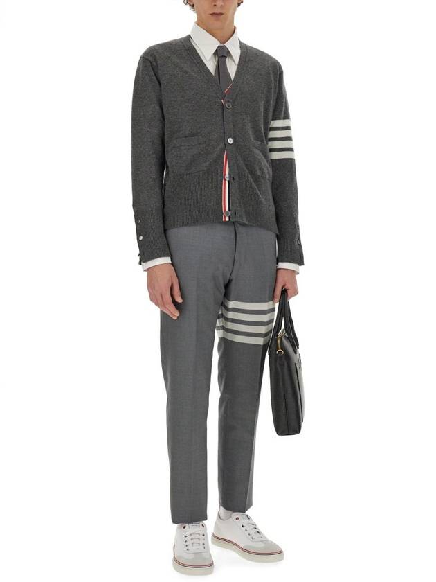 Men's Diagonal Classic Cashmere Cardigan Mid Grey - THOM BROWNE - BALAAN 9