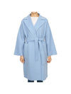 Rovo Wrap Wool Singe Coat Light Blue - MAX MARA - BALAAN 2