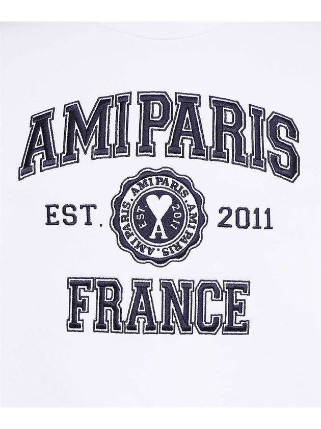 Logo Print Sweatshirt White - AMI - BALAAN 4