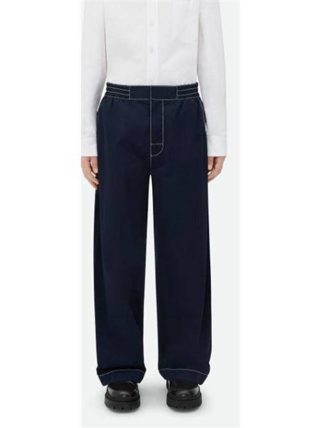 Elasticated Tech Nylon Wide Pants Navy - BOTTEGA VENETA - BALAAN 1