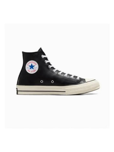 Chuck 70 Leather High Top Sneakers Black - CONVERSE - BALAAN 1