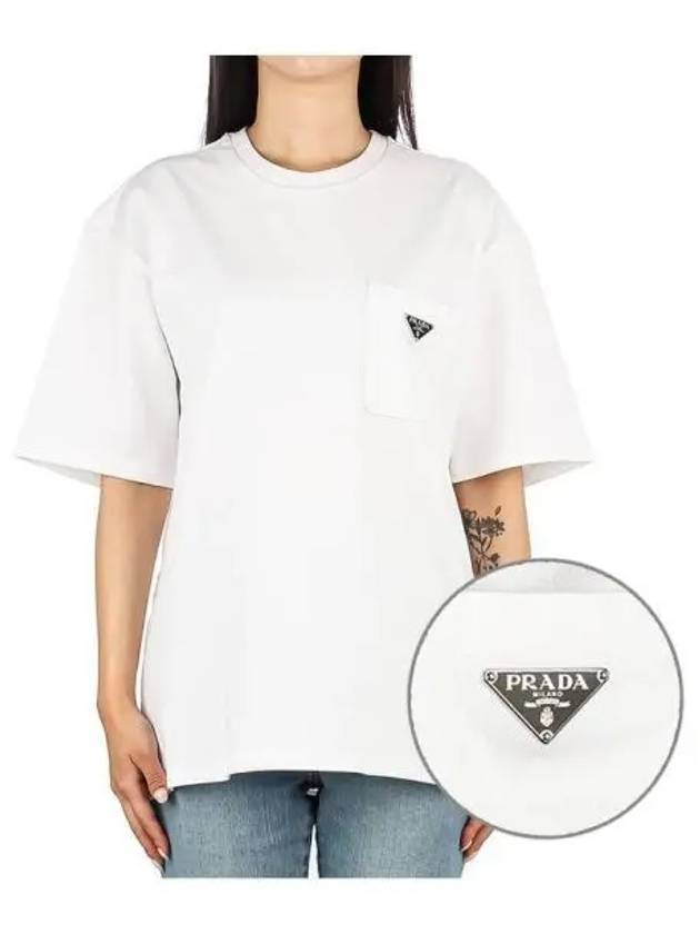 Women s triangle logo short sleeve t shirt 271896 - PRADA - BALAAN 1