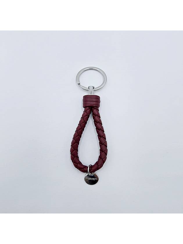 Intrecciato Leather Key Holder Burgundy - BOTTEGA VENETA - BALAAN 2