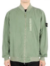 Men's Cupro Cotton Twill TC Bomber Jacket Green - STONE ISLAND - BALAAN 3