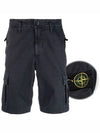 Men's Wappen Patch Pocket Bermuda Cargo Shorts Navy - STONE ISLAND - BALAAN 2