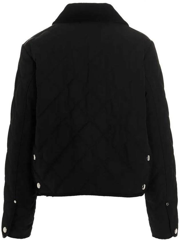 Striped point cropped quilted jacket black - BURBERRY - BALAAN 4