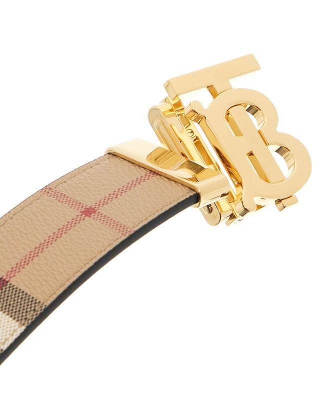 TB Buckle Check Reversible Leather Belt Beige Black - BURBERRY - BALAAN 4