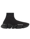 Women's Speed 2 0 Recycled Knit High Top Sneakers Black - BALENCIAGA - BALAAN 3