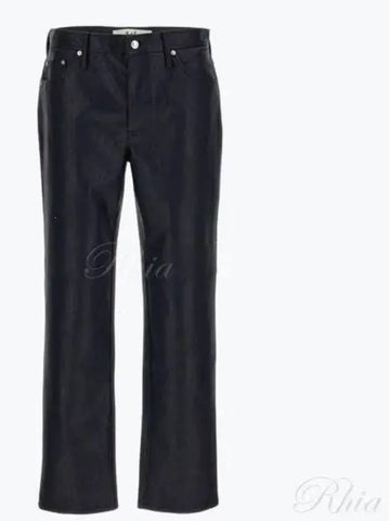 Separ SAKO Trousers Deep Blue Sako Fake Leather Pants - SEFR - BALAAN 1