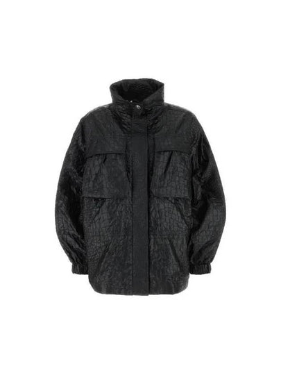 Crocodile Effect High-Neck Jacket Black - VERSACE - BALAAN 2