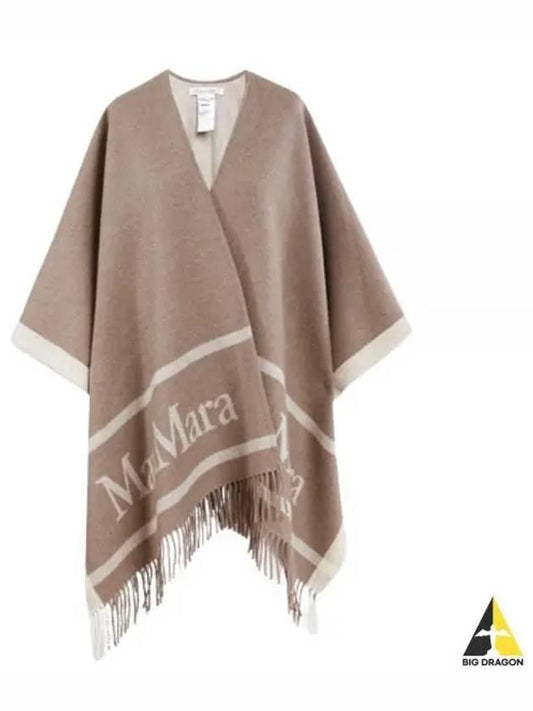 Hilde Jacquard Logo Wool Cape Camel - MAX MARA - BALAAN 2