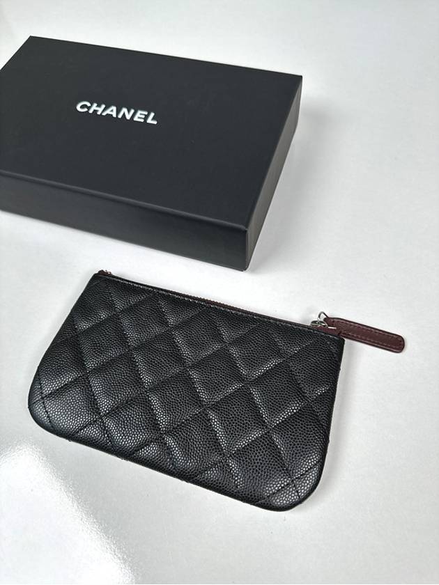 Classic mini small pouch caviar silver plate - CHANEL - BALAAN 3