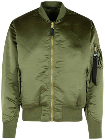 Alpha Industries 'Flight' Green Nylon Bomber Jacket - ALPHA INDUSTRIES - BALAAN 1