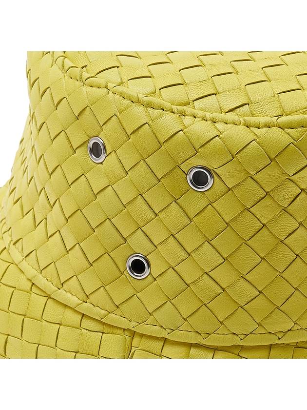 Intrecciato Leather Bucket Hat Yellow - BOTTEGA VENETA - BALAAN.