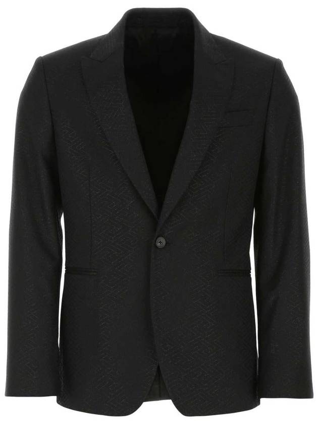 Men's La Grica Jacquard Blazer Jacket Black - VERSACE - BALAAN 2