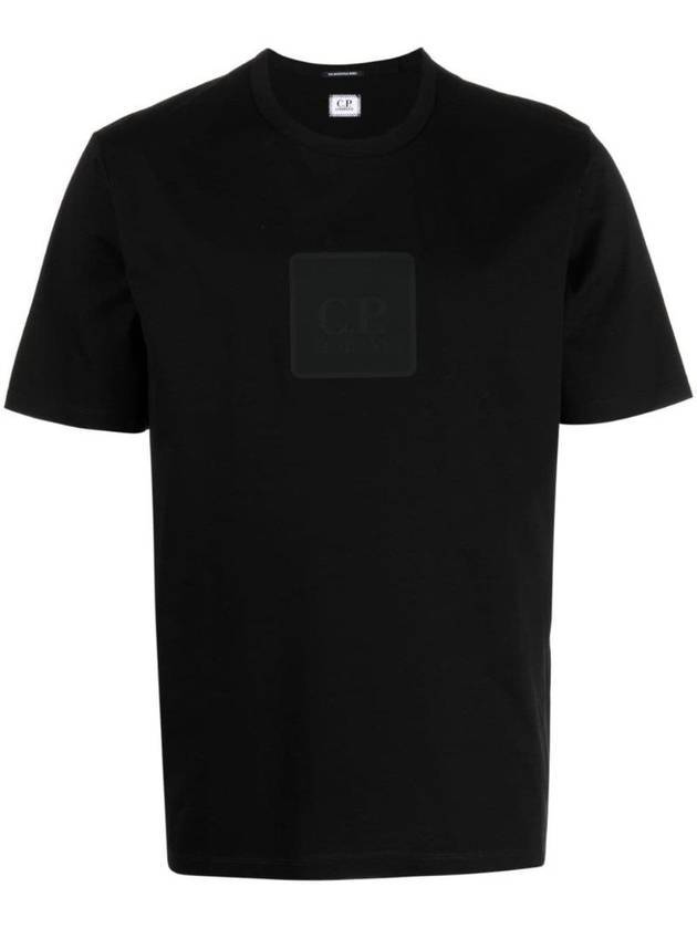 Metropolis Series Mercerized Jersey Logo Badge Short Sleeve T Shirt Black - CP COMPANY - BALAAN 1