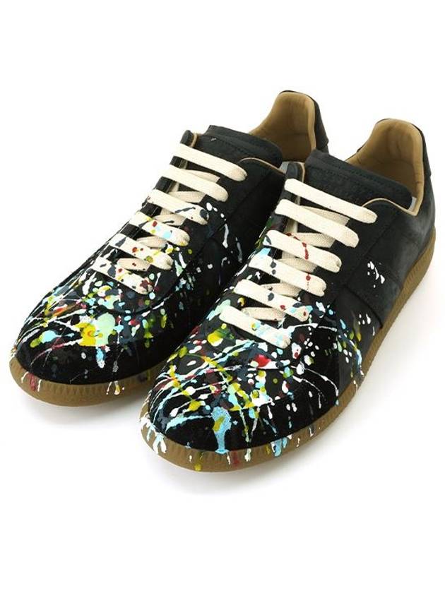 Replica Paint Drop Low Top Sneakers Black - MAISON MARGIELA - BALAAN 3