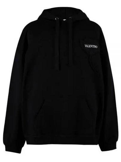 Small Logo Hoodie Black - VALENTINO - BALAAN 2