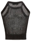 Runway Mugung Crochet Knit Halter Sleeveless Black - ULKIN - BALAAN 3