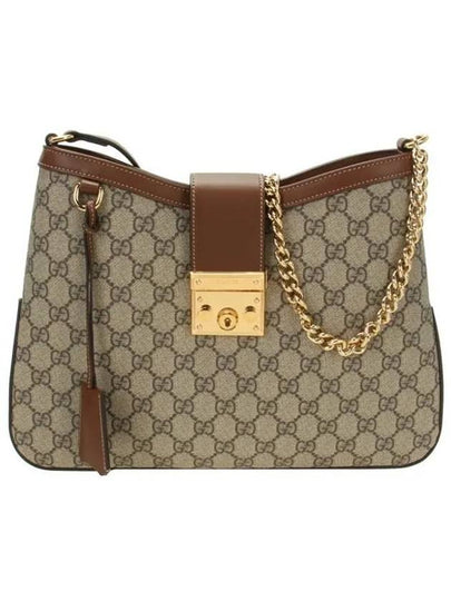 Padlock GG Supreme Medium Shoulder Bag Brown Beige - GUCCI - BALAAN 2