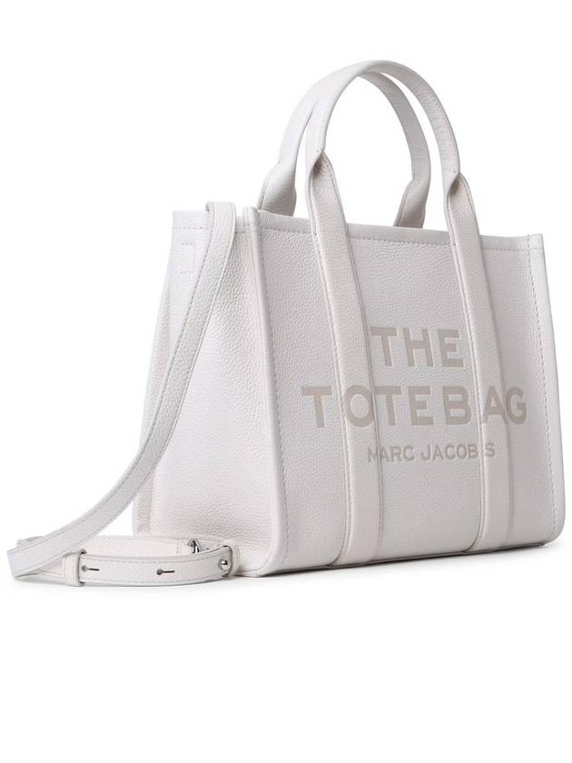 Logo Medium Leather Tote Bag Ivory - MARC JACOBS - BALAAN 3