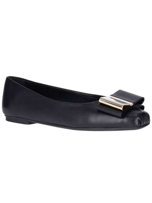 Double Bow Ballerina Flats Black - SALVATORE FERRAGAMO - BALAAN 4