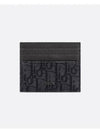 Oblique Jacquard Grain Leather Card Wallet Black - DIOR - BALAAN 2