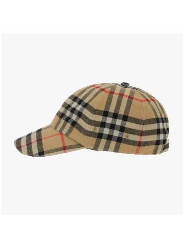 Check Cotton Ball Cap Beige - BURBERRY - BALAAN 5