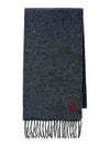 Small Heart Logo Classic Wool Scarf Dark Grey - AMI - BALAAN 2