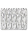 Matelasse Leather Half Wallet Silver - MIU MIU - BALAAN 3