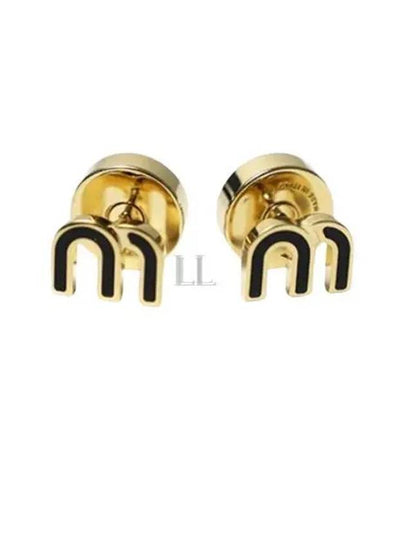 Enameled Metal Earrings Black - MIU MIU - BALAAN 2