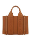 Woody Logo Calf Leather Mini Tote Bag Brown - CHLOE - BALAAN 1