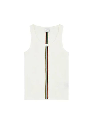 Women s Striped Ribbed Sleeveless Top Cream 270139 - PAUL SMITH - BALAAN 1