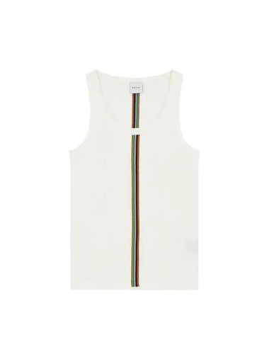 Women s Striped Ribbed Sleeveless Top Cream 270139 - PAUL SMITH - BALAAN 1