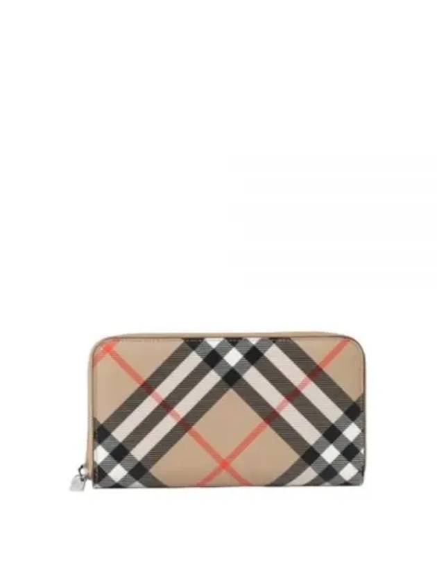 Check Zip Around Long Wallet Sand - BURBERRY - BALAAN 2