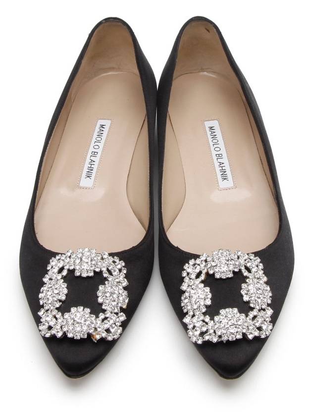 Hangisi Satin Jewel Flat Black 1223hva - MANOLO BLAHNIK - BALAAN 1