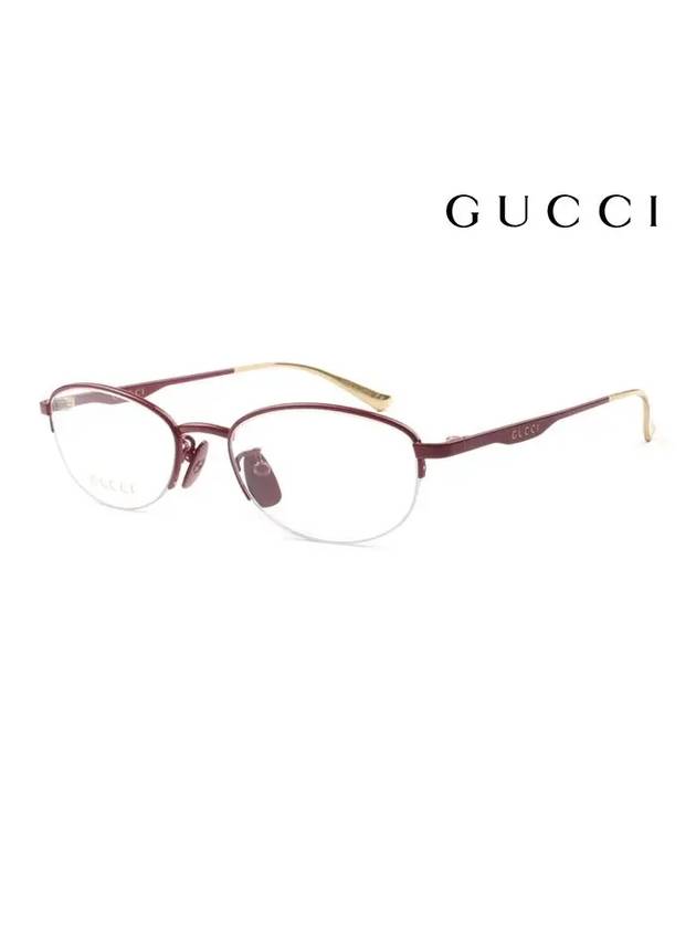 Eyewear Oval Eyeglasses Burgundy - GUCCI - BALAAN 2