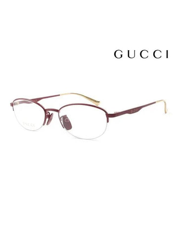 Eyewear Oval Eyeglasses Burgundy - GUCCI - BALAAN 1